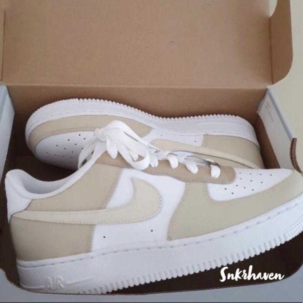 Nike Tan Custom Air Force 1s